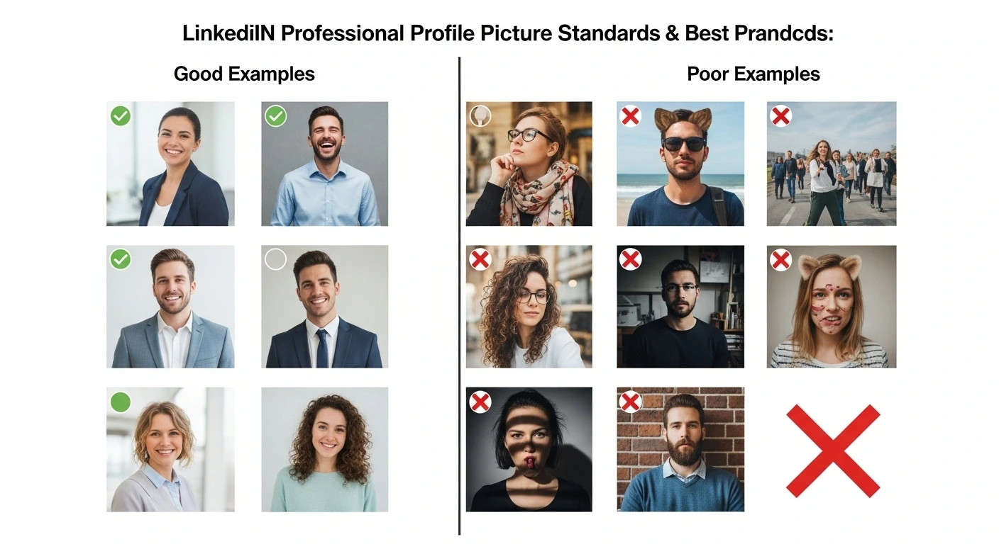 معايير الصورة الشخصية الاحترافية على LinkedIn مع أمثلة