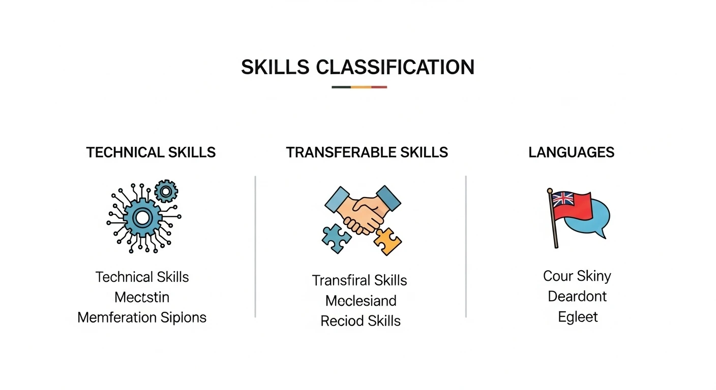 تصنيف احترافي لقسم المهارات في السيرة الذاتية مع أمثلة