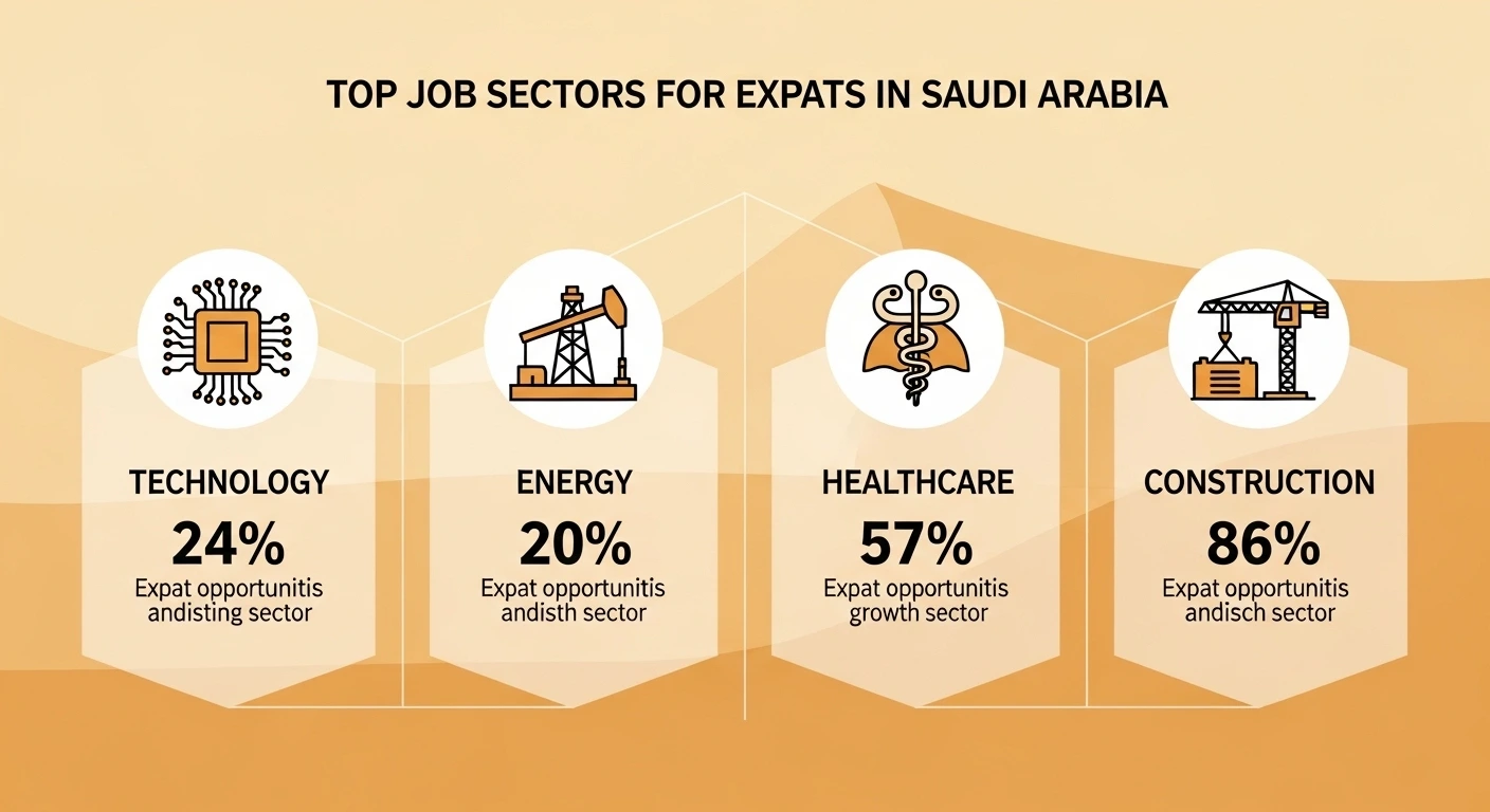 أفضل القطاعات الوظيفية للمغتربين في السعودية